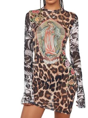 knee length dresses for ladies U MY ED HARDY' MESH DRESS COVER-UP main image 1